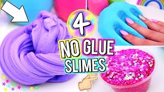 4 Easy DIY Slimes WITHOUT GLUE How To Make The BEST SLIME WITH NO GLUE [upl. by Nekial]