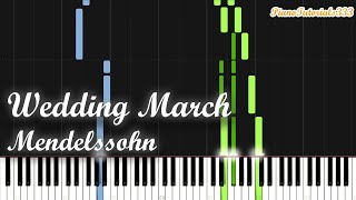 Wedding March  Mendelssohn Piano Tutorial Synthesia [upl. by Feilak]