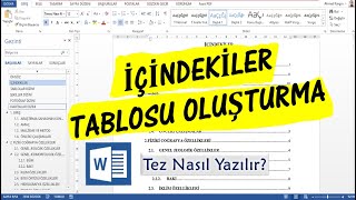 Tez Yazımı 38 Bölüm I İçindekiler Tablosu Oluşturma [upl. by Motch114]