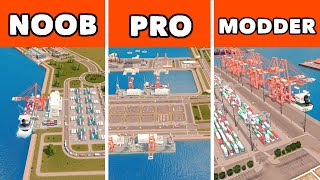 Noob VS Pro VS Modder XXL  Building a Container Port in Cities Skylines [upl. by Atiuqal]