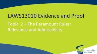 Evidence Law Relevance and Admissibility [upl. by Morell]