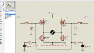 Hbridge Proteus Simulation using MOSFET IRFZ44 and BJT 2N3904 DC MOTOR SPEED CONTROL [upl. by Esilanna]