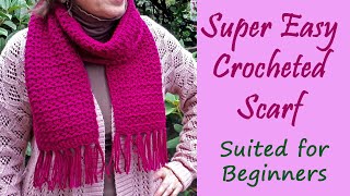 CROCHET Super Easy Crochet Scarf for Beginners [upl. by Wil]