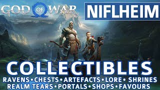 God of War  Niflheim All Collectible Locations Favors Valkyries Shops Realm Tears  100 [upl. by Kcirdaed]