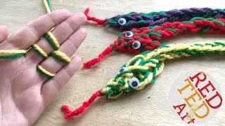 How to Finger Knit a Snake DIY  Finger Knitting Projects  No Sew [upl. by Epilihp]