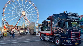 Kermis Volendam 2023 Transport en opbouw Deel 4 [upl. by Seyler]