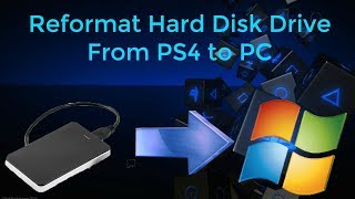 Reformat external hard drive from ps4 to pc [upl. by Doughman656]