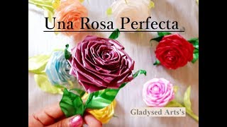 COMO HACER UNA ROSA CON CINTAS PASO A PASO How to Make Rose DIY [upl. by Nrobyalc797]