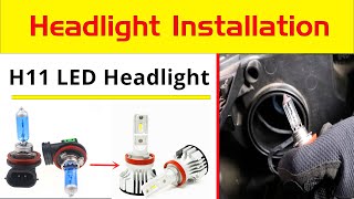 How to Install  Change H8 H9 H11 LED Headlights Bulb Kit Replacement [upl. by Monjan]