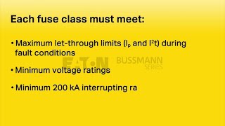 Bussmann series Fuseology  Lowvoltage branch circuit fuses Module7 [upl. by Kate]