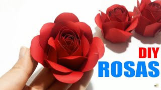 Como hacer flores de papel Rosas Super faciles y rapidas  DIY Manualidades 102 [upl. by Aicire]