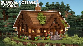 Minecraft How to Build an Aesthetic Cottage  Survival House Tutorial CottagecoreFairycore [upl. by Gerlac]