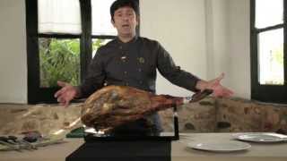 How to slice a Cinco Jotas Iberico Ham [upl. by Sabella591]