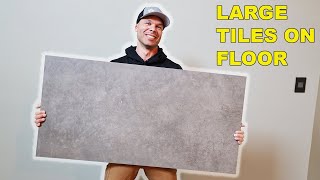 24X48 Tile Floor Installation TUTORIAL [upl. by Helgeson]