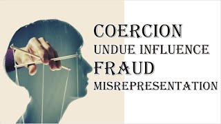 Coercion Undue Influence Fraud Misrepresentation  Indian Contract Act 1872  Law Guru [upl. by Nadirehs775]