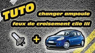 TUTO changer ampoule feux de croisement Clio 3 how to change a clio 3s headlight bulb [upl. by Ahsino]