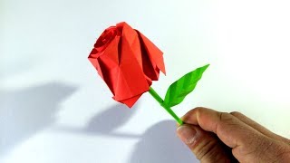 Rosa de Origami  How to make a paper rose [upl. by Cinomod929]