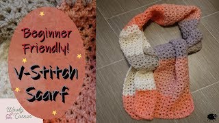 Beginner Friendly Crochet VStitch Scarf [upl. by Phaedra]