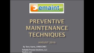 Best Practices Webinar Preventive Maintenance Techniques [upl. by Fesoj]