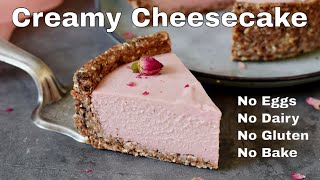 Vegan NoBake Cheesecake GlutenFree Refined SugarFree Easy [upl. by Newby]