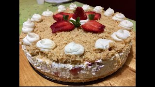 TORTA FRAGOLE PANNA E MASCARPONE ricetta facilissima in 20 minuti una torta eccezionale [upl. by Hsu]