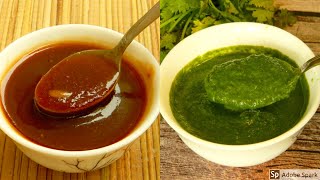 2 chutneys for chaat Dahi bhalla pani puri sandwich  चाट चटनी रेसिपी  Green and Red chutney [upl. by Eriam]