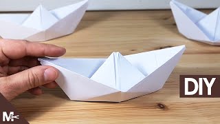 ► Como hacer un BARCO DE PAPEL Origami en 1 MINUTO ⛵ [upl. by Htyderem64]