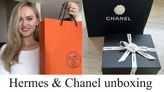 HERMES amp CHANEL UNBOXING HAUL  Black and Gold Style [upl. by Wagstaff]