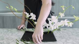 How to create an ikebana flower arrangement  October Arrangement by Banabox [upl. by Odlanier]