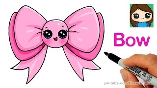 How to Draw a Cute Bow Easy [upl. by Einnob173]