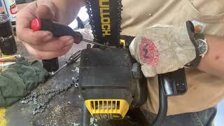 McCulloch chain saw chain adjustment [upl. by Adiene]