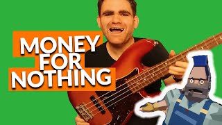 Learn Money For Nothing On Bass Guitar Simple Songs For Beginners [upl. by Enyrhtac]