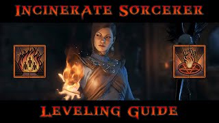 Incinerate Sorcerer  Leveling Build  Diablo 4 [upl. by Orlosky]