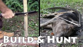 Bushcraft Bow Build and Hunting for Hogs [upl. by Otrebron]