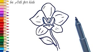 How to draw an orchid flower [upl. by Autry]