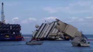 Costa Concordia Parbuckling in 90 Seconds [upl. by Ninehc379]