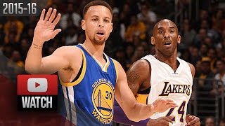 Kobe Bryant vs Stephen Curry Duel Highlights 20160306 Lakers vs Warriors  LAST Meeting [upl. by Ellirehs985]