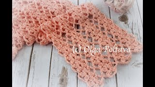 How to Crochet Lace Scarf with Flowers Designs Mile a Minute Crochet Video Tutorial [upl. by Elery]