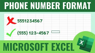 CUSTOM FORMATTING OF PHONE NUMBERS IN MICROSOFT EXCEL [upl. by Sollie]