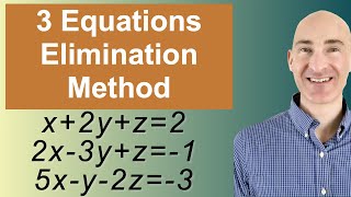 Solving Systems of 3 Equations Elimination [upl. by Serena]