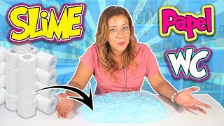 SLIME con PAPEL higiénico  TOILET PAPER SLIME  COMO SE HACE SLIME [upl. by Ahtanoj]