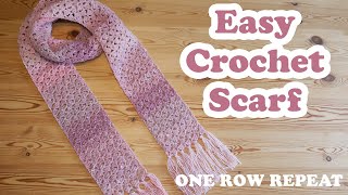 EASY Crochet Scarf  Comfy Cluster Scarf ONE row repeat [upl. by Kirrad965]