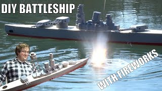 GIANT DIY RC Battleships with fireworks [upl. by Noved]