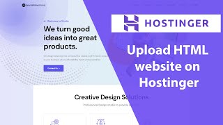 How to Upload HTML Website on Hostinger [upl. by Arhoz]