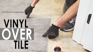 How to Install Vinyl or Laminate Flooring Over Existing Ceramic Tile [upl. by Aicertap]