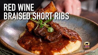 Classic Red Wine Braised Short Ribs Recipe [upl. by Anilecram195]