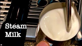 How To Steam And Froth Milk With a Breville Barista Express [upl. by Riatsala325]