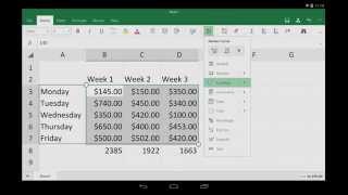 Excel for Android tablet Getting started [upl. by Tommie342]