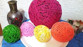 Como hacer esferas de hilo o estambre DIY How to make spheres thread [upl. by Attennhoj]