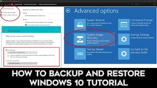 How to Use System Image Backup and Restore in Windows 10 Tutorial [upl. by Nickola]